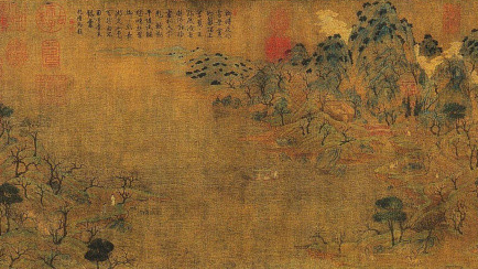 《游春图》是隋朝画家展子虔所作,现藏于北京故宫博物院